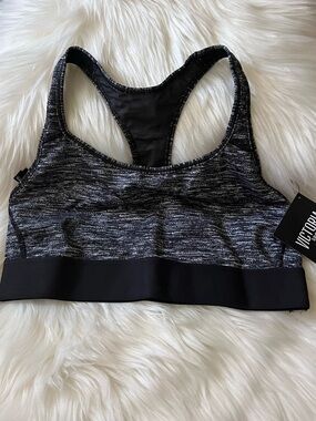 VSX Victoria's Secret Black Heathered Racerback Sports Bra Medium